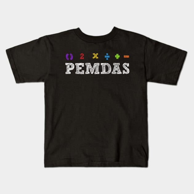 PEMDAS - Please Excuse My Dear Aunt Sally Kids T-Shirt by TextTees